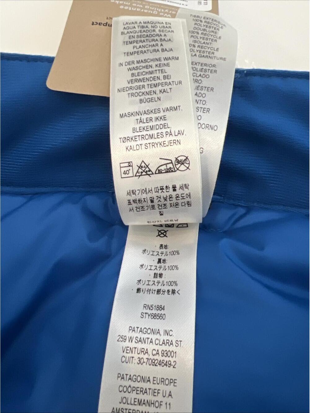$169 Patagonia Powdertown Snow Pants Thermal Blue Size Large - Picture 12 of 16